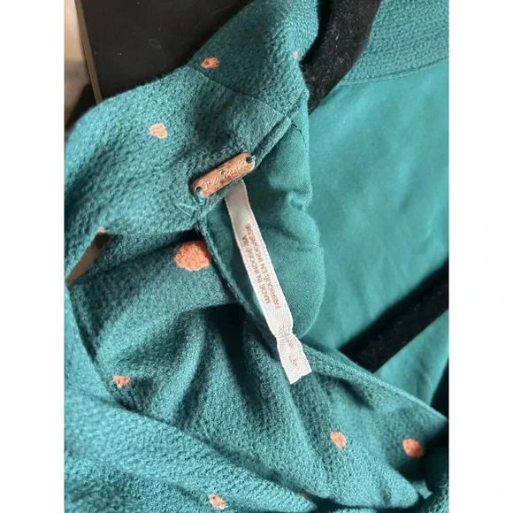 Free People Green Polka Dot Abbie Tie Neck Reversible Dress, Size 4 - Picture 9 of 9